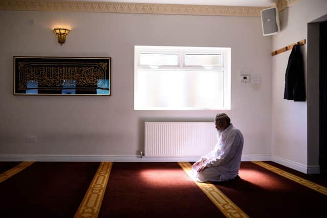 Mosques will be open for Ramadan 2021 in England and Scotland, but social distancing rules and Covid-secure measures will be in place (Photo: OLI SCARFF/AFP via Getty Images)
