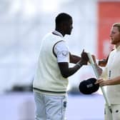 Ben Stokes  shakes hands with Jason Holder of West Indies after the second Test match last summer.