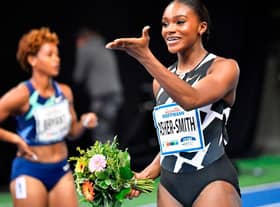 Britain's Dina Asher-Smith is back in action at Gateshead on Sunday.