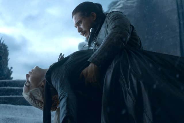 Jon Snow (Kit Harrington) after killing Daenerys Targaryen (Emilia Clarke) in Game of Thrones season 8