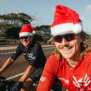 George and Josh Kohler cycling across the Nullarbor Plain in Australia this Christmas