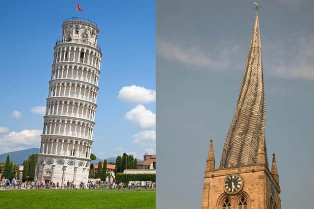 Do you recognise the UK landmark which has wonkiness in common with the Leaning Tower of Pisa? (Shutterstock/Getty Images)
