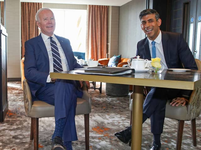 Prime Minister Rishi Sunak meets with US President Joe Biden at the Grand Central Hotel in Belfast (Photo: Paul Faith - WPA Pool/Getty Images)