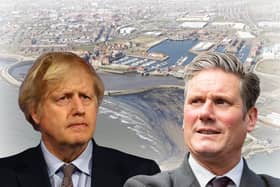 Boris Johnson and Keir Starmer both have their eyes on Hartlepool (Graphic: James Trembath)