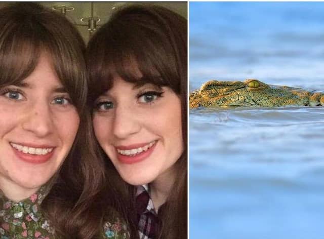 Georgia and Melissa Laurie were swimming in a lagoon in Mexico when the crocodile struck (Facebook/Shutterstock)