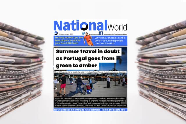 The digital front page of NationalWorld for 4 June
