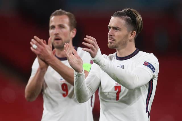 Jack Grealish and Harry Kane. (Photo by Carl Recine - Pool/Getty Images)