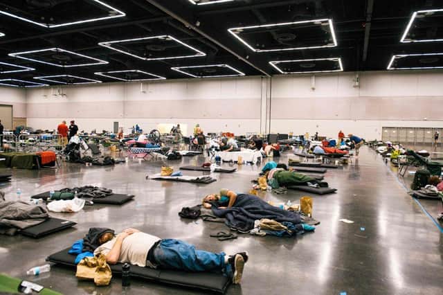 People have been taking shelter in the  Oregon Convention Centre cooling station in US, as the heatwave moves over much of the United States. (Picture: Getty Images)