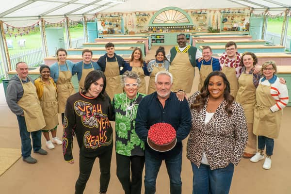 Contestants and hosts, (left to right, rear) Keith, Saku, Tasha, Josh, Matty, Cristy, Dana, Amos, Dan, Rowan, Abbi and Nicky and the judges and hosts (left to right, front) Noel, Prue, Paul and Allison, for 14th series of The Great British Bake Off. Picture: Mark Bourdillon/Love Productions/Channel 4/PA Wire.