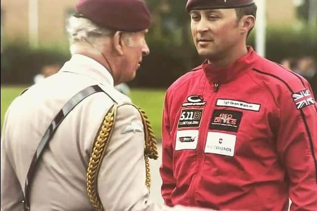 Sgt Dean Walton meeting then Prince Charles.