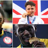 Posing with their medal between their teeth is an iconic one used by many athletes (Photo: Alex Livesey/Patrick Smith/Michael Steele/Getty Images)