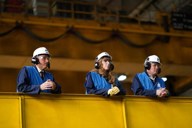 Sir Keir Starmer and Deputy Leader Angela Rayner with Dr Paul Williams during a visit to the Liberty Steel Mill in Hartlepool (Photo: PA)