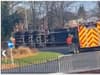 Watch: Police, fire crews and paramedics at scene as lorry overturns in Doncaster