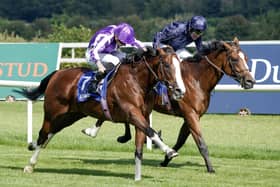 Capulet, right, in action at Leopardstown Racecourse in Dublin last year 