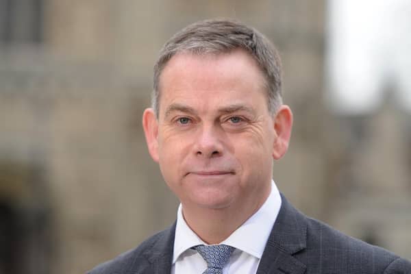 Nigel Adams, MP for Selby and Ainsty pictured outside Selby Abbey.    Picture Tony Johnson.