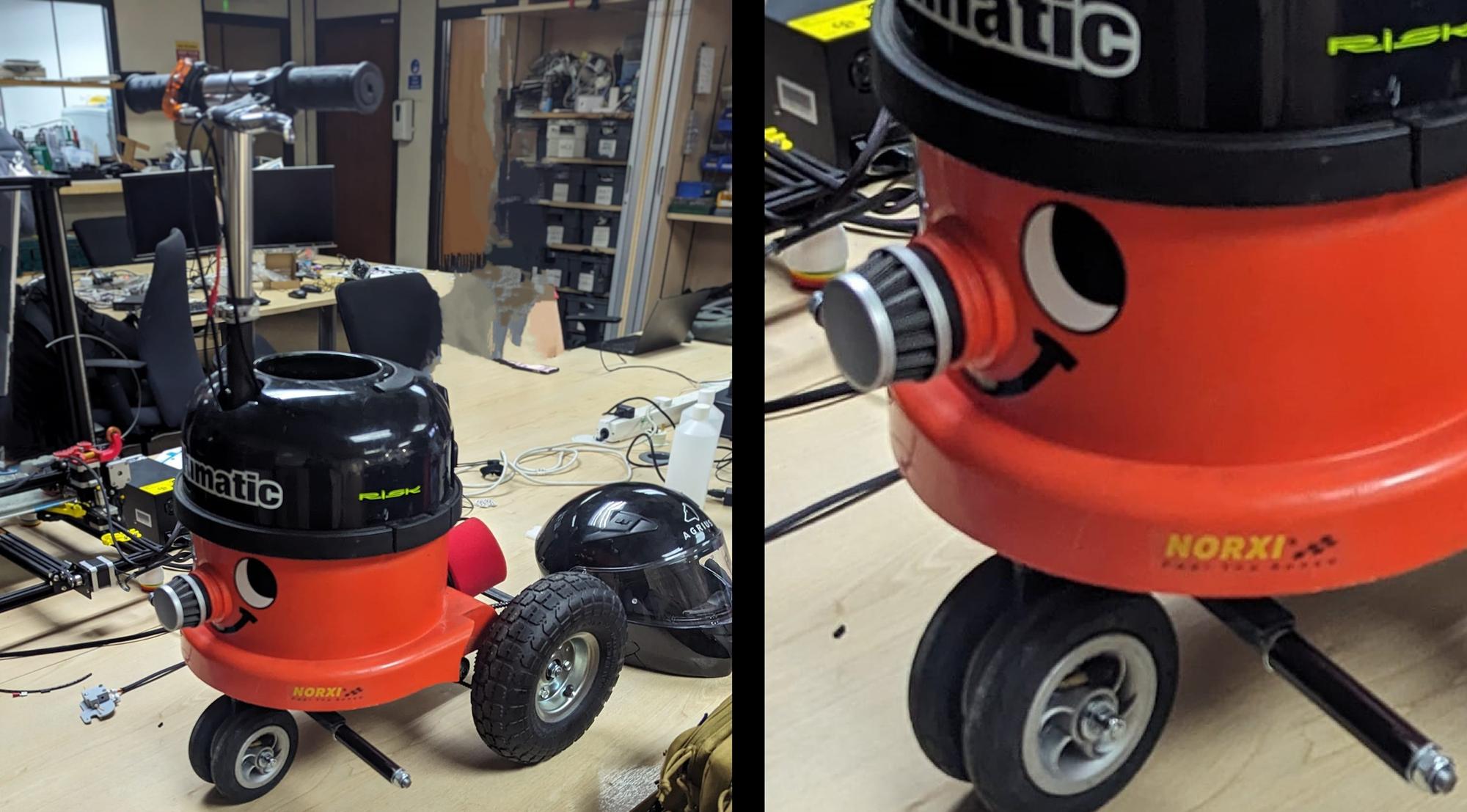 Man turns Henry Hoover into mini motorbike that he rides around his city