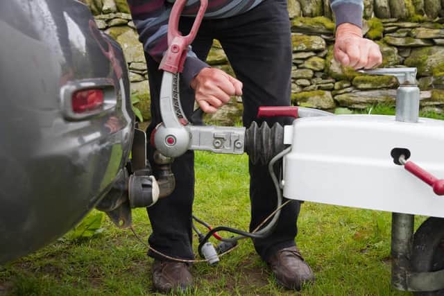 It's essential to follow the correct procedure when hitching a caravan or trailer