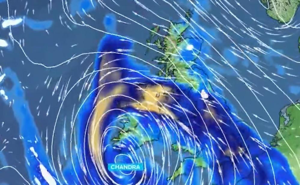 Rain, wind and snow warnings as Storm Chandra arrives