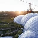 Flying over Eden on Skywire, England's fastest zipline